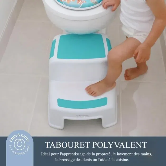Dreambaby Tabouret Marchepied 2-UP Antidérapant pour Enfants et Adultes (Charge 80 kg) - Aqua