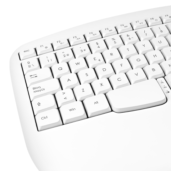 Phoenix technologies K201 Clavier ergonomique sans fil 2.4 GHz avec touches multimédia