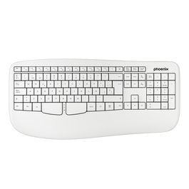 Phoenix technologies K201 Clavier ergonomique sans fil 2.4 GHz avec touches multimédia