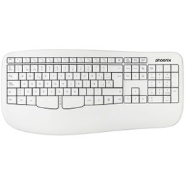 Phoenix K201 Clavier ergonomique sans fil blanc Espagnol Qwerty