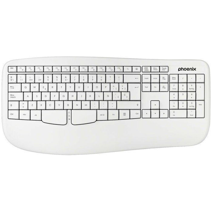 Clavier sans fil Phoenix K201 Blanc Espagnol Qwerty Clavier sans fil Phoenix K201 Blanc Espagnol Qwerty