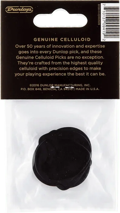DUNLOP Pack de 12 médiators Genuine Celluloid Teardrop noir - Thin
