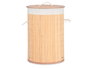 KIPIT Panier Pongotodo Rond en Bambou et Tissu Naturel 35 x 50 cm