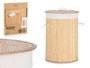 KIPIT Panier Pongotodo Rond en Bambou et Tissu Naturel 35 x 50 cm