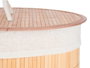 KIPIT Panier Pongotodo Rond en Bambou et Tissu Naturel 35 x 50 cm