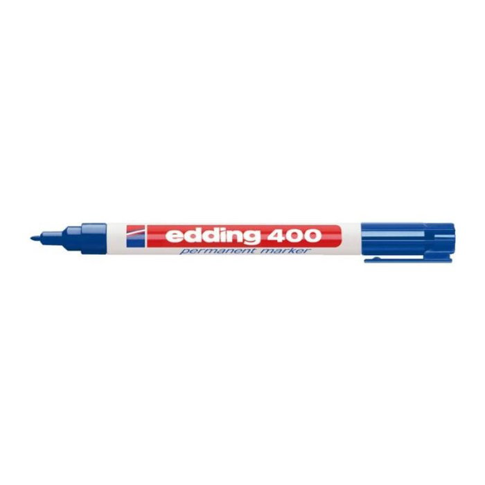 Edding 400 Perm Marker Bleu (4-400003) - Marqueur indélébile permanent, pointe moyenne