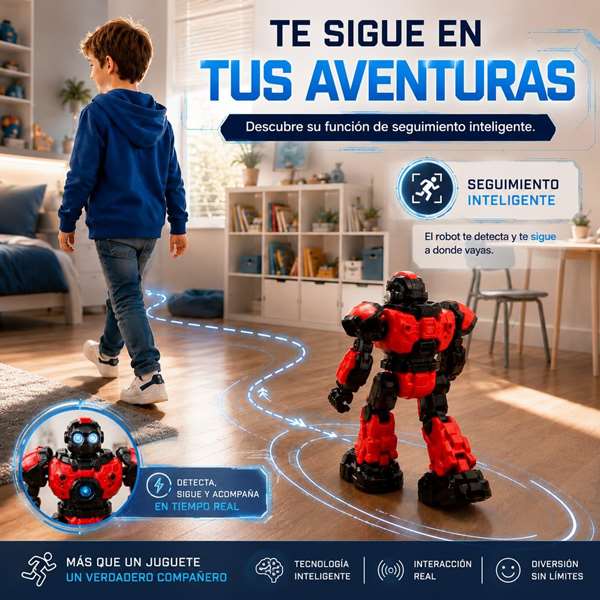 Crazon Robot télécommandé avec infrarouge et suivi intelligent - Rouge