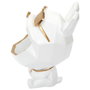 Home Deco Factory Sculpture vide-poche chien avec lunettes Blanc