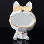 Home Deco Factory Sculpture vide-poche chien avec lunettes Blanc