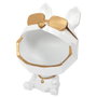 Home Deco Factory Sculpture vide-poche chien avec lunettes Blanc