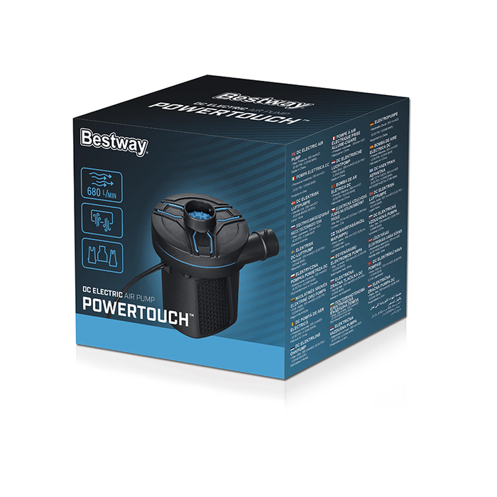 Bestway 62257 Gonfleur électrique 680 L/min pour piscines, camping et voiture 11,3x10,1x12,2 cm Bestway 62257 Gonfleur électrique 680 L/min pour piscines, camping et voiture 11,3x10,1x12,2 cm