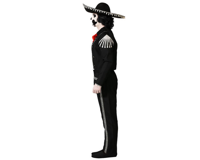 Déguisement Homme avec Veste Noire à Crâne et Pantalon