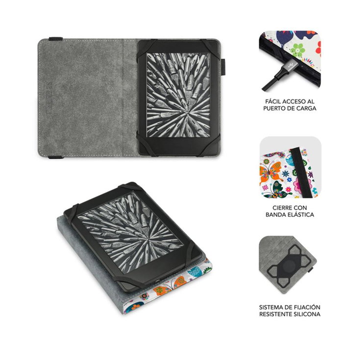 Subblim Clever Housse Ebook Case 6 Pouces pour Liseuse Multicolor Subblim Clever Housse Ebook Case 6 Pouces pour Liseuse Multicolor