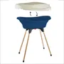 Thermobaby VASCO Pack Plan à Langer et Baignoire 2 en 1 pour Bébé avec Plan Sécurisé - Bleu Océan