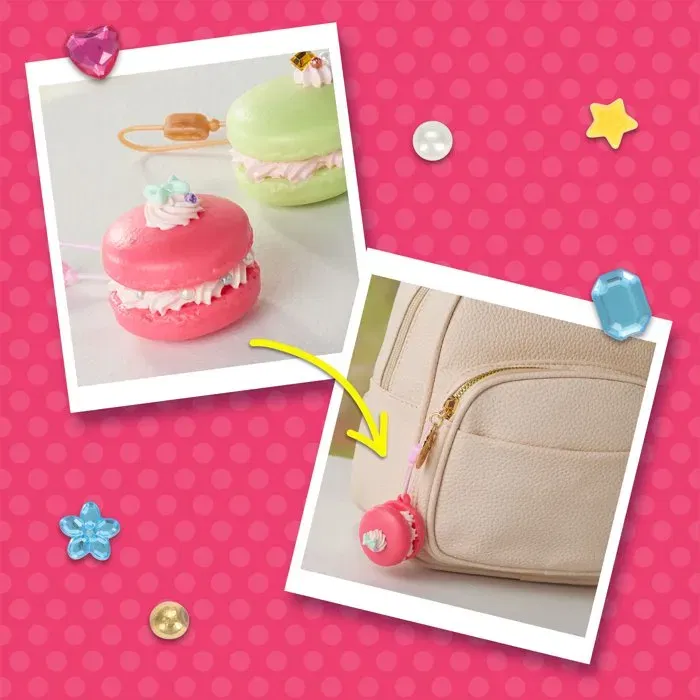 Epoch D'Enfance Pati-School Kit de Création Porte-Clés Macarons pour Enfants dès 6 Ans, Modélisation et Décoration, Réf. 32357