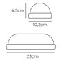 Edm Aplique LED ovale avec détecteur de mouvement et crépusculaire 18W 1820lm 6400K lumière froide 23x10cm