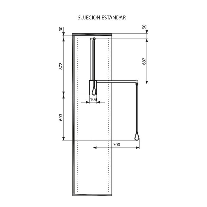 SERVETTO Distanciador DISTA2 pour Servetto 3T - Écarteurs pour portes d'armoire - Coloris Marron