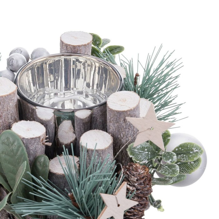 BigBuy Home Bougeoirs de Noël Multicouleur 13 x 13 x 8 cm