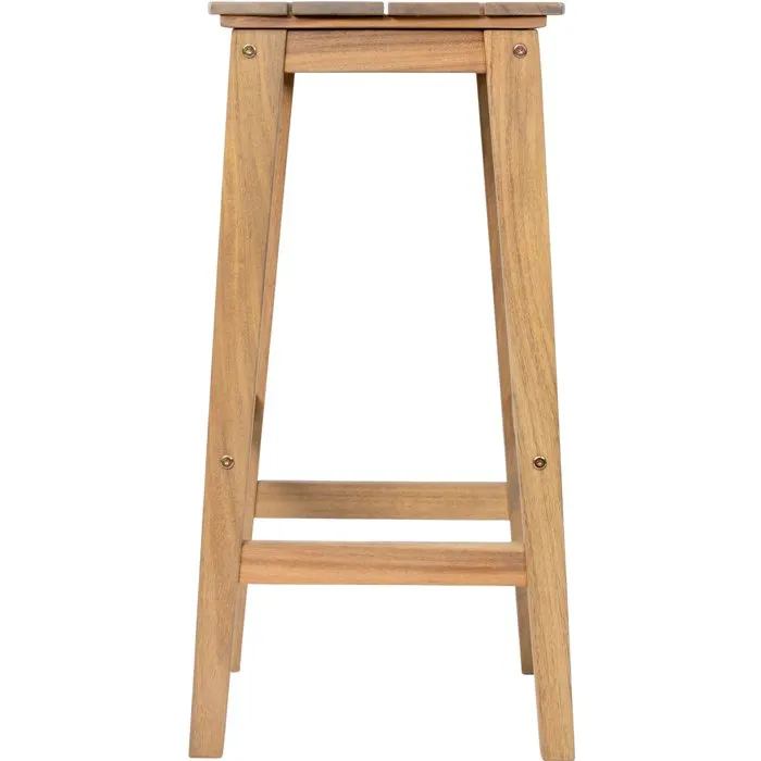 Zanzibar Ensemble bar en bois d'acacia FSC - Table haute (100x44.5x112 cm) avec 2 tabourets (35x37x72 cm) - Pour 2 personnes