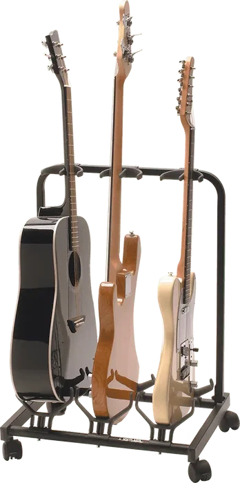 QUIKLOK Soporte pour Guitare Universel 3 Guitares Noir Acier