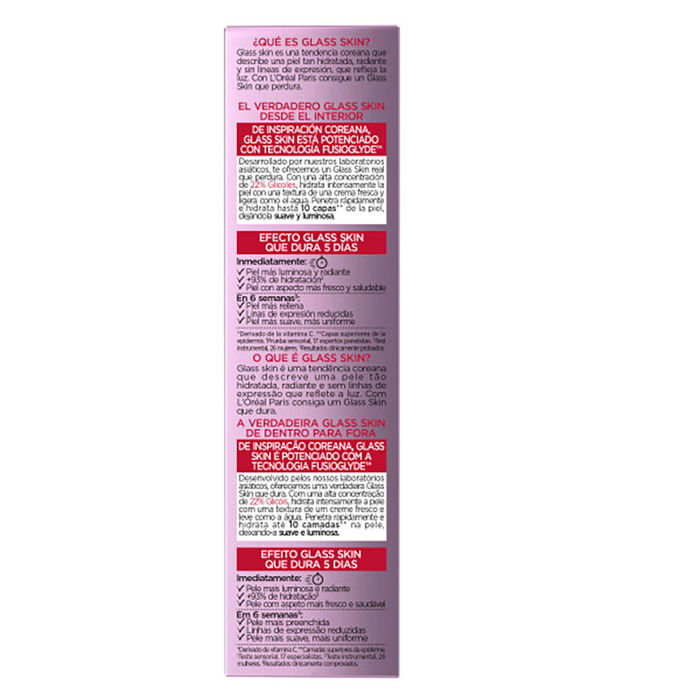 L'Oréal Paris Crème Liquide REVITALIFT GLASS SKIN 50 ml Acide Hyaluronique Vitamine C