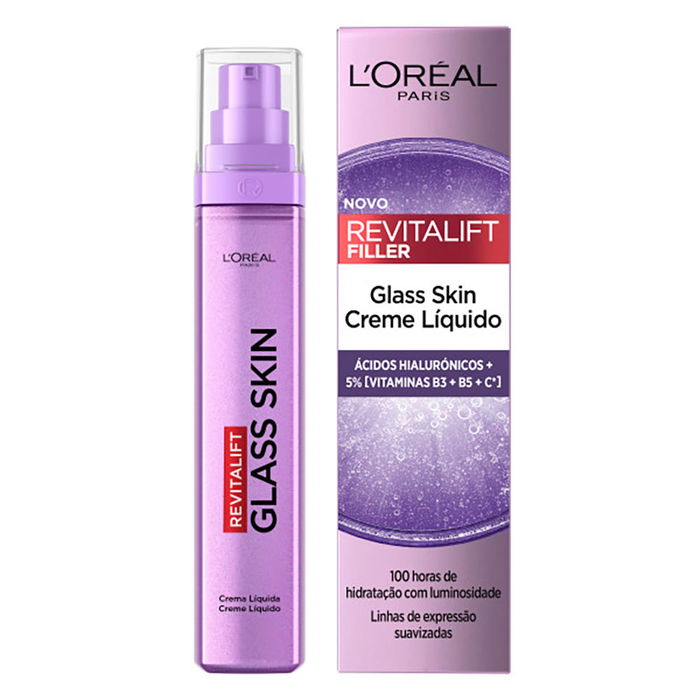 L'Oréal Paris Crème Liquide REVITALIFT GLASS SKIN 50 ml Acide Hyaluronique Vitamine C