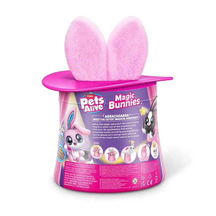 Zuru Pets Alive Magic Bunnies - Jeu interactif pour enfant - Lapin magique à baguette lumineuse avec 20 surprises et effets lumineux - Jouet pour enfants à partir de 3 ans Zuru Pets Alive Magic Bunnies - Jeu interactif pour enfant - Lapin magique à baguette lumineuse avec 20 surprises et effets lumineux - Jouet pour enfants à partir de 3 ans