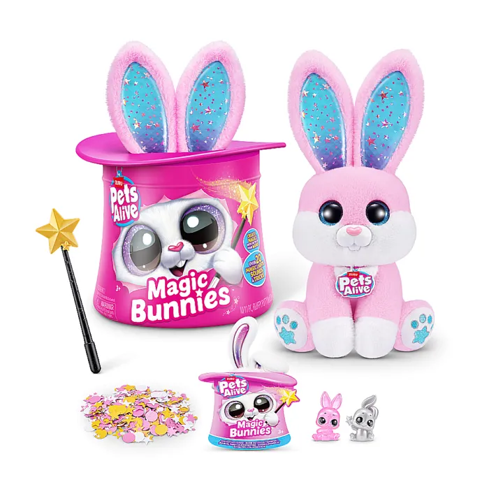 Zuru Pets Alive Magic Bunnies - Jeu interactif pour enfant - Lapin magique à baguette lumineuse avec 20 surprises et effets lumineux - Jouet pour enfants à partir de 3 ans Zuru Pets Alive Magic Bunnies - Jeu interactif pour enfant - Lapin magique à baguette lumineuse avec 20 surprises et effets lumineux - Jouet pour enfants à partir de 3 ans