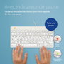R-Go Tools R-Go Compact Break - Clavier ergonomique compact filaire avec logiciel de pause, indicateur LED, disposition QWERTY Nordic, blanc