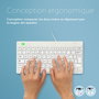 R-Go Tools R-Go Compact Break - Clavier ergonomique compact filaire avec logiciel de pause, indicateur LED, disposition QWERTY Nordic, blanc