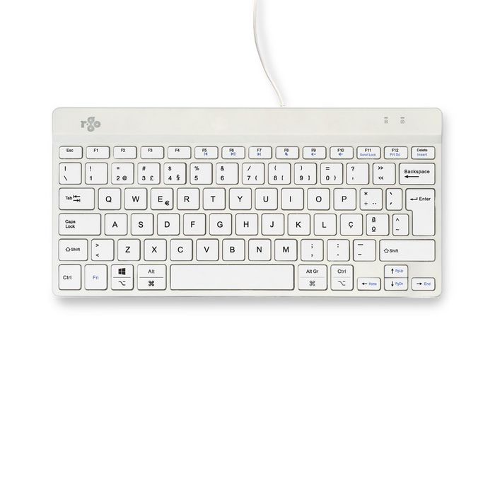 R-Go Tools R-Go Compact Break - Clavier ergonomique compact filaire avec logiciel de pause, indicateur LED, disposition QWERTY Nordic, blanc R-Go Tools R-Go Compact Break - Clavier ergonomique compact filaire avec logiciel de pause, indicateur LED, disposition QWERTY Nordic, blanc