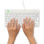 R-Go Tools R-Go Compact Break - Clavier ergonomique compact filaire avec logiciel de pause, indicateur LED, disposition QWERTY Nordic, blanc