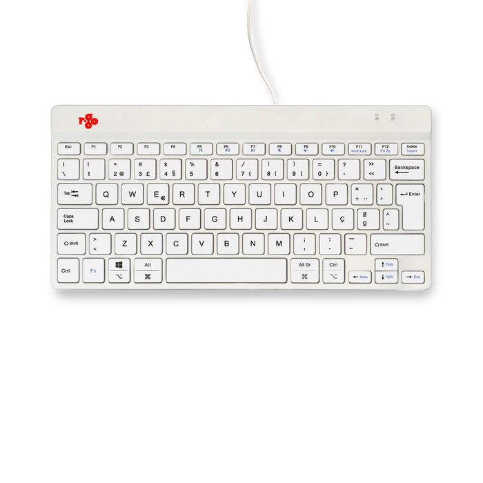R-Go Tools R-Go Compact Break - Clavier ergonomique compact filaire avec logiciel de pause, indicateur LED, disposition QWERTY Nordic, blanc R-Go Tools R-Go Compact Break - Clavier ergonomique compact filaire avec logiciel de pause, indicateur LED, disposition QWERTY Nordic, blanc