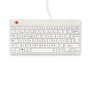 R-Go Tools R-Go Compact Break - Clavier ergonomique compact filaire avec logiciel de pause, indicateur LED, disposition QWERTY Nordic, blanc