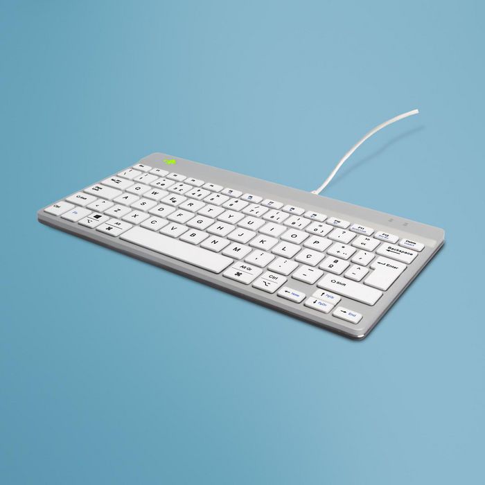 R-Go Tools R-Go Compact Break - Clavier ergonomique compact filaire avec logiciel de pause, indicateur LED, disposition QWERTY Nordic, blanc R-Go Tools R-Go Compact Break - Clavier ergonomique compact filaire avec logiciel de pause, indicateur LED, disposition QWERTY Nordic, blanc
