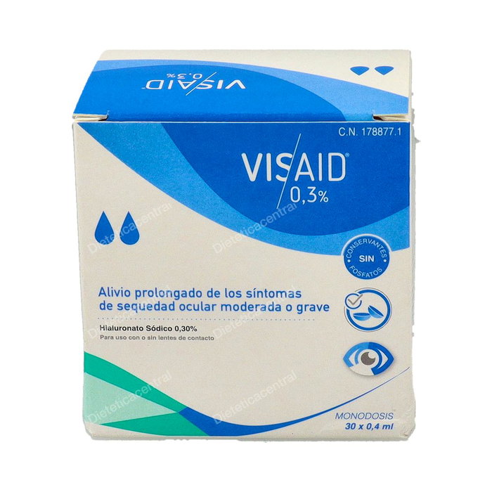 VISAID Collyre 0,3% Hyaluronate de Sodium 30 Unidoses Sécheresse Oculaire Modérée à Sévère VISAID Collyre 0,3% Hyaluronate de Sodium 30 Unidoses Sécheresse Oculaire Modérée à Sévère