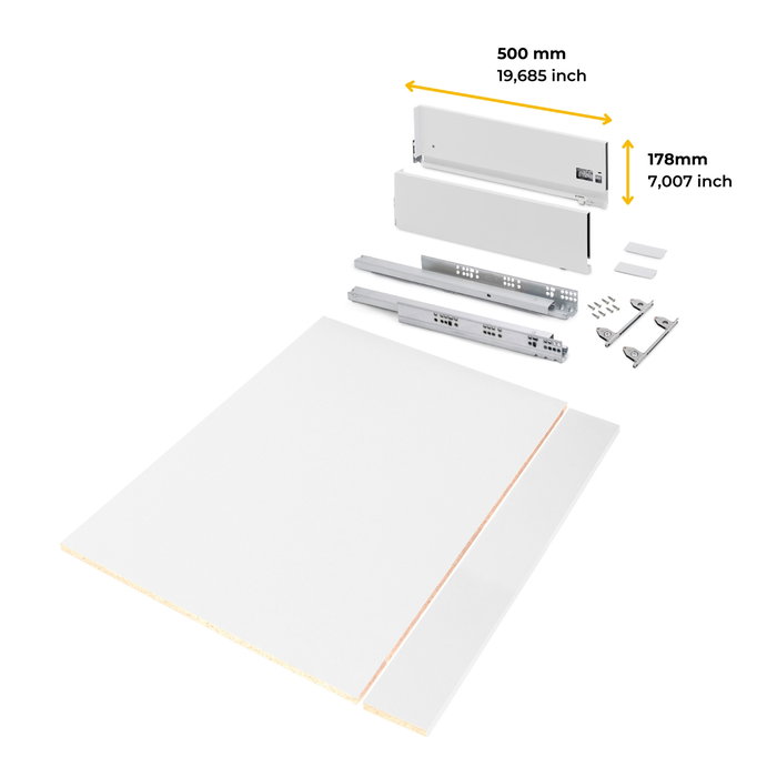 Emuca Kit de tiroirs Vertex module 900mm, blanc et gris anthracite Emuca Kit de tiroirs Vertex module 900mm, blanc et gris anthracite