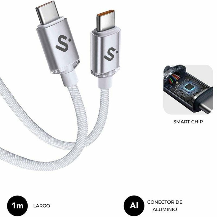 Câble USB-C vers USB-C Subblim SUBCAB-C06010 1 m Blanc
