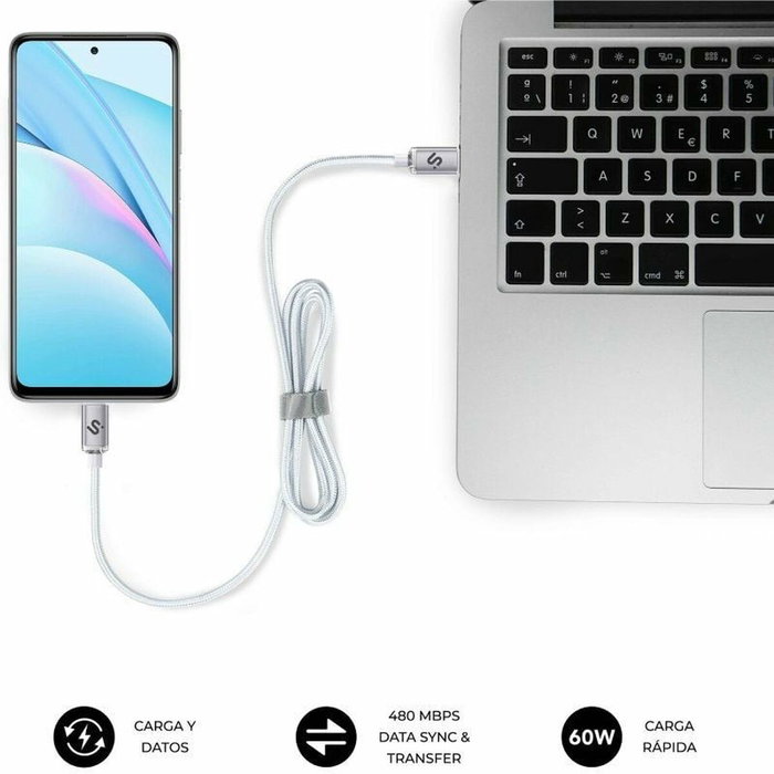 Câble USB-C vers USB-C Subblim SUBCAB-C06010 1 m Blanc