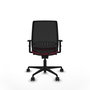 Chaise Alares Synchro 5 positions tissu Bordeaux Maille Noir Base en nylon noir Accoudoir 1D Sans appui-tête Roulettes 65mm nylon