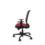 Chaise Alares Synchro 5 positions tissu Bordeaux Maille Noir Base en nylon noir Accoudoir 1D Sans appui-tête Roulettes 65mm nylon