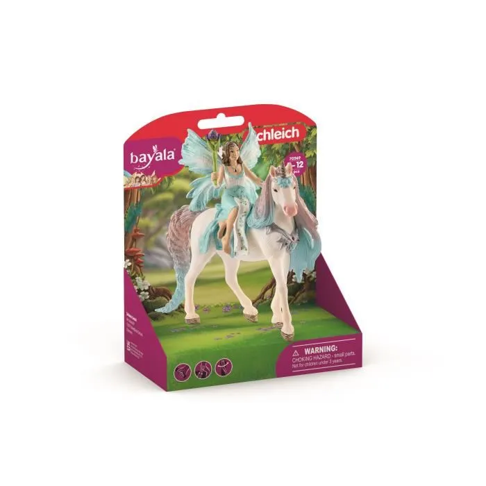 Schleich 70569 Bayala - Figurine Fée Eyela avec Licorne de Princesse, Coffret Princesse Volante avec Baguette Magique, Cadeau Enfant 5-12 ans