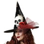 BigBuy Carnival Chapeau Noir avec Motif Crâne pour Halloween