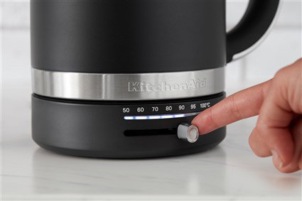 KitchenAid 5KEK1701 EBM Bouilloire électrique 1.7L Noir mat avec réglage précis de la température (50°C à 100°C)