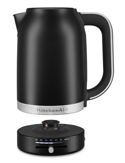 KitchenAid 5KEK1701 EBM Bouilloire électrique 1.7L Noir mat avec réglage précis de la température (50°C à 100°C)