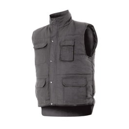 VELILLA Gilet de travail matelassé multibolsilles 108, Gris clair, XL