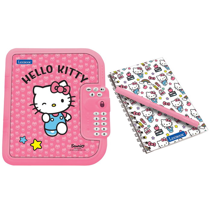 Lexibook - Diario Électronique Interactif Hello Kitty SD50HK - Journal Électronique Personnalisable pour Enfants avec Mot de Passe, Effets Sonores et Stylo - Version Française