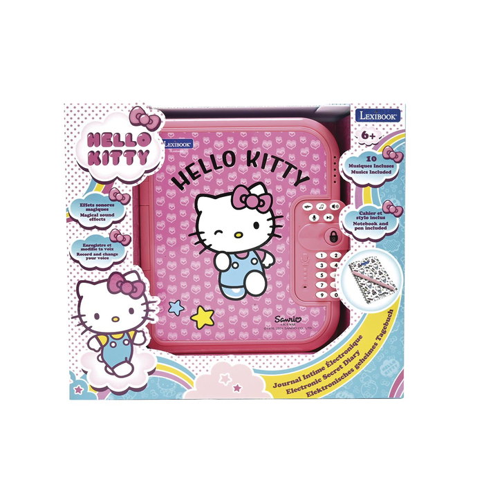 Lexibook - Diario Électronique Interactif Hello Kitty SD50HK - Journal Électronique Personnalisable pour Enfants avec Mot de Passe, Effets Sonores et Stylo - Version Française