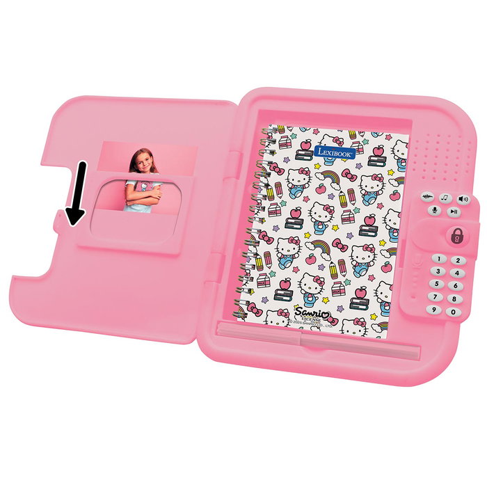 Lexibook - Diario Électronique Interactif Hello Kitty SD50HK - Journal Électronique Personnalisable pour Enfants avec Mot de Passe, Effets Sonores et Stylo - Version Française
