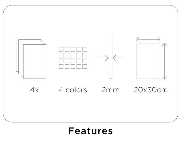 Innspiro Set de 4 feuilles en mousse EVA printemps 20x30cm Innspiro Set de 4 feuilles en mousse EVA printemps 20x30cm